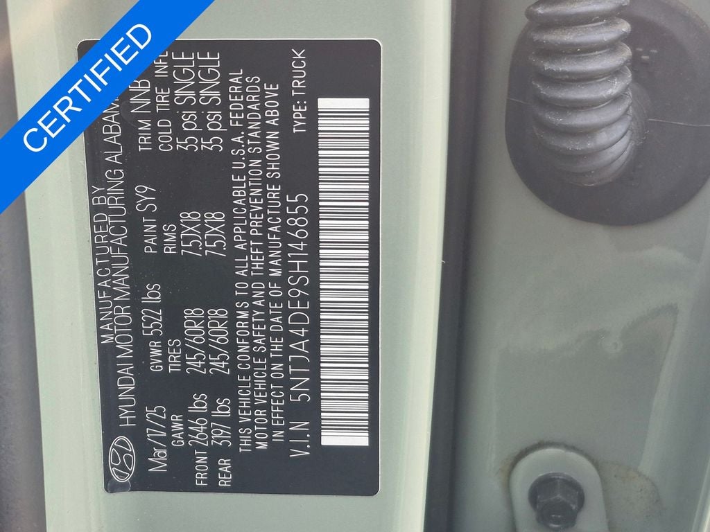 2025 Hyundai SANTA CRUZ SE **CERTIFIED**